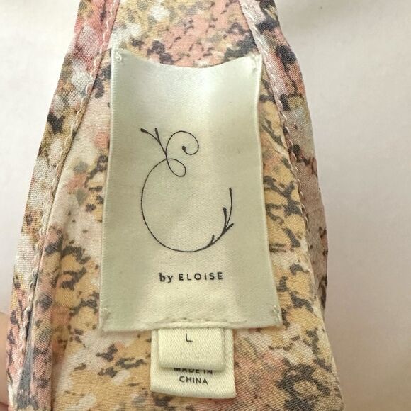 E Eloise By Anthropologie Silk Tank Top Lg Pink Snake Print Razorback - Picture 2 of 7